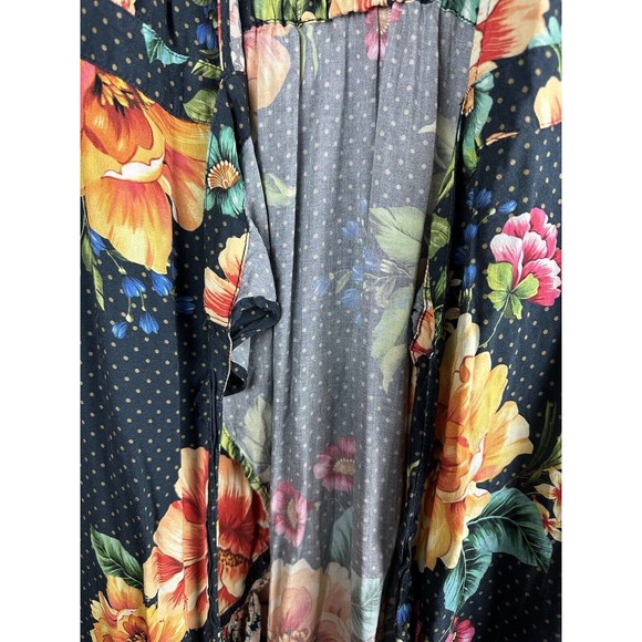 Farm Rio Anthropologie Majorca Wrap Dress Hi Lo Floral Boho Women's Size Small - Picture 14 of 16